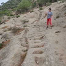 The last southern part of our hike down from Pico del Convento with ancient horse footprints in the rocks because they couldn't go through the gorge